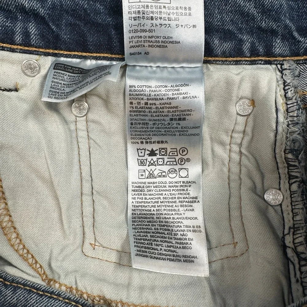 Levi's 505 Jeans W38 L29 (Fits 28) Regular Fit Blue Denim Faded Men Straight Leg
